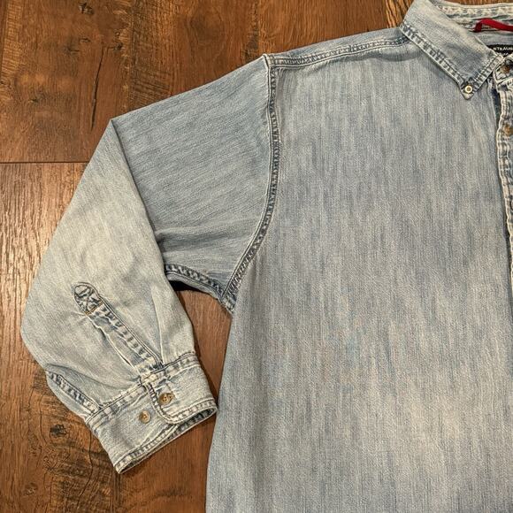 Vintage Levis Shirt Men's 2XL Blue Denim Button Down Shirt Western Pocket VTG - Picture 5 of 10